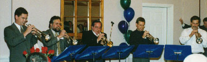 Fired Up! trumpet section at Bill Adam 80th birthday party Fired Up! trumpet section at Bill Adam 80th birthday party
