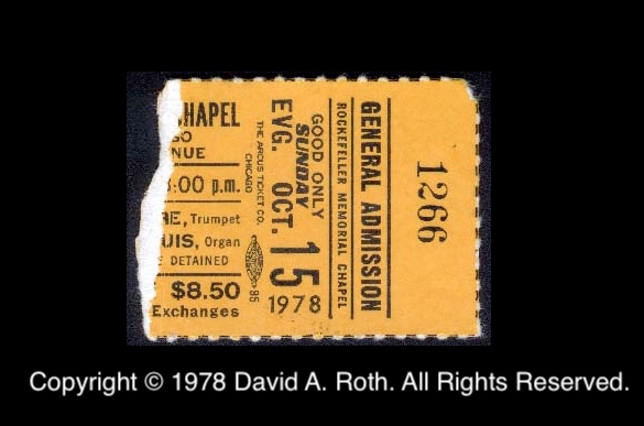 André concert ticket sub - 1978 André concert ticket sub - 1978